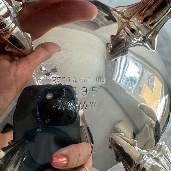 Vintage Reed & Barton 1795 Winthrop Large Coffee Tea Pot Silver Plated 13x11 in. - Picture 7 of 10